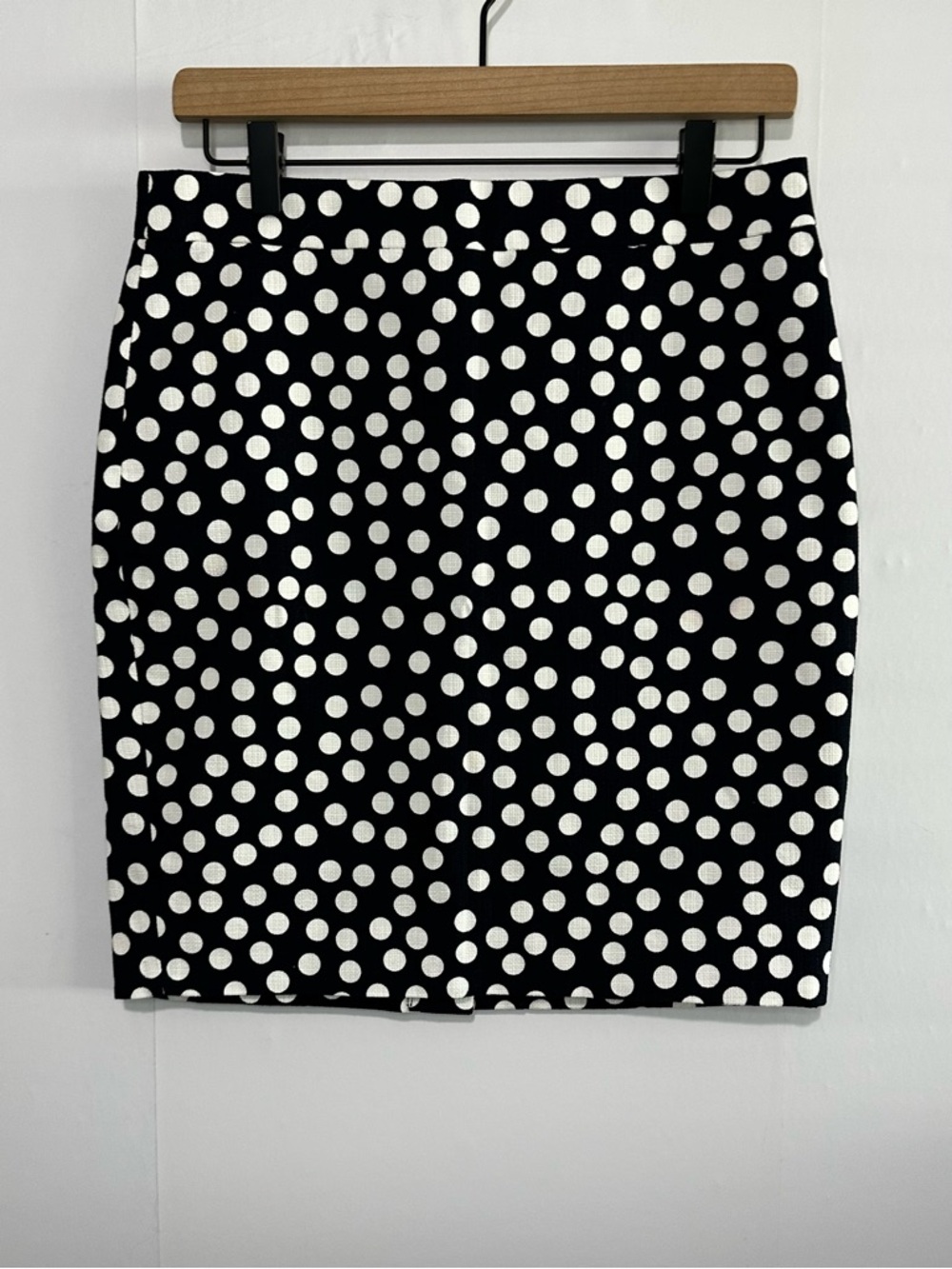 J. Crew Navy Blue Cotton Polka Dot Pencil Skirt Size 4